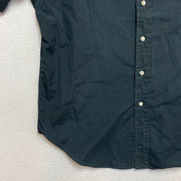 VINTAGE Polo Ralph Lauren Shirt Mens L Black Short Sleeve Classic Button Down - Picture 4 of 11